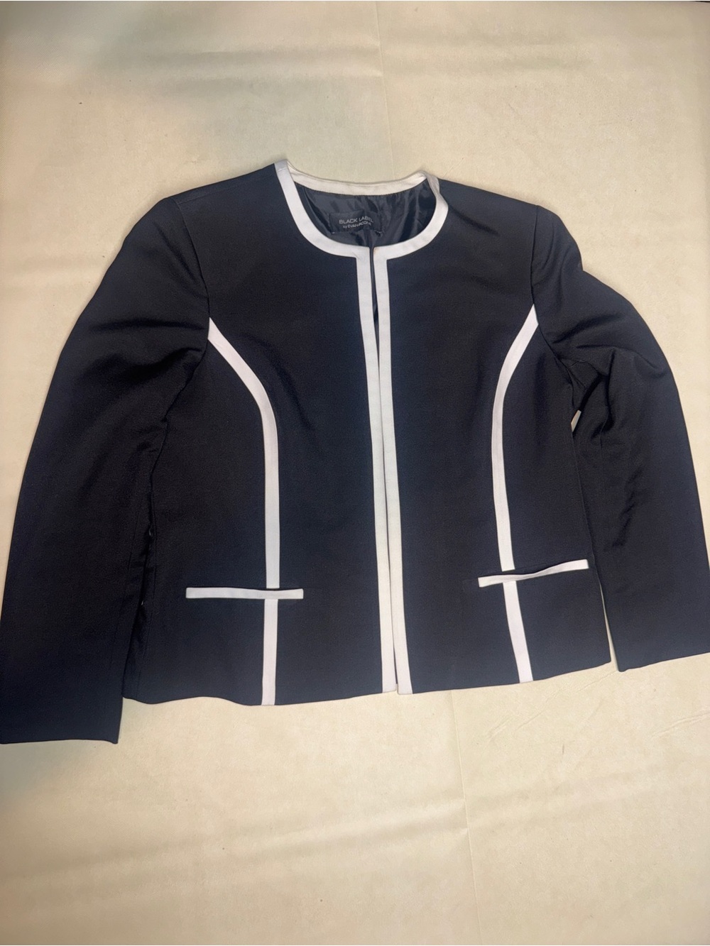 Evan Picone Black Jacket with White Trim